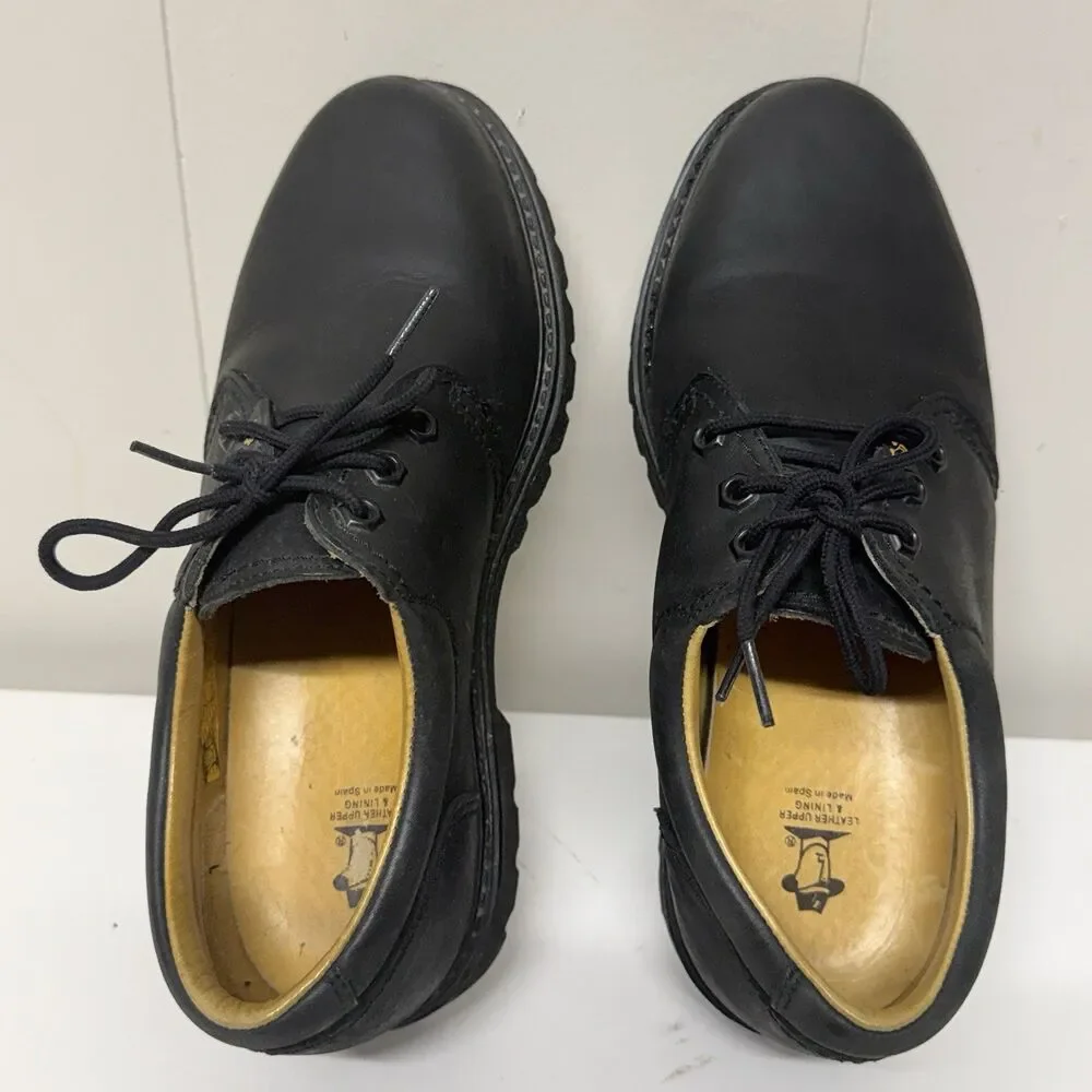 Panama Jack 0202 Oxford Shoe Black Waterproof Leather Lug Sole Spain Made Men 10